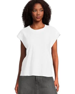 Mod-o-doc Cap Sleeve Mix Media Tee White Best