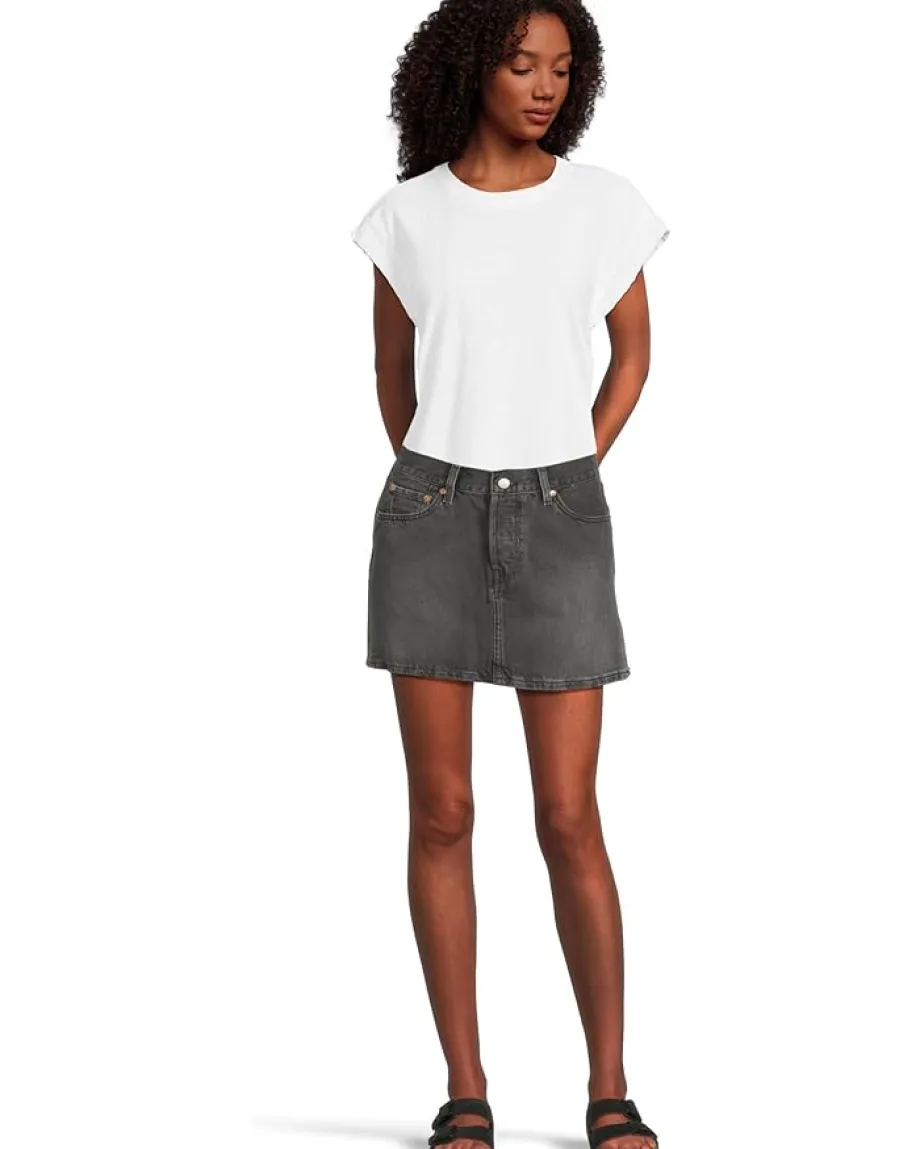 Mod-o-doc Cap Sleeve Mix Media Tee White Best