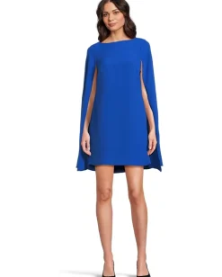 Lauren Ralph Lauren Cape Georgette Cocktail Dress New Saphire Sale