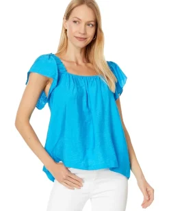Lilly Pulitzer Caralisa Short Sleeve Top Tangier Teal