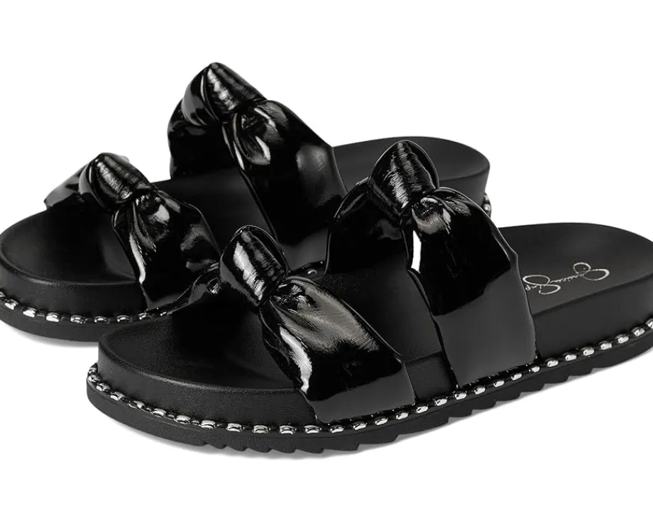 Jessica Simpson Caralyna Studded Knot Sandals Black New