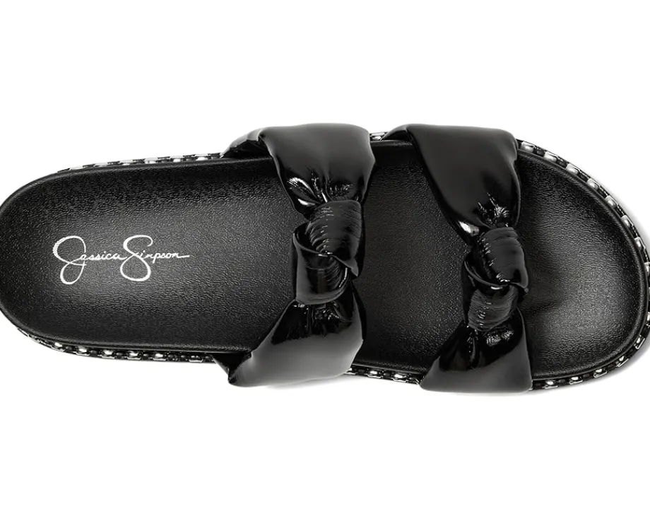 Jessica Simpson Caralyna Studded Knot Sandals Black New