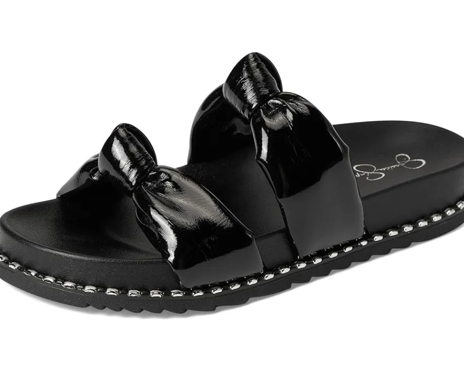 Jessica Simpson Caralyna Studded Knot Sandals Black New