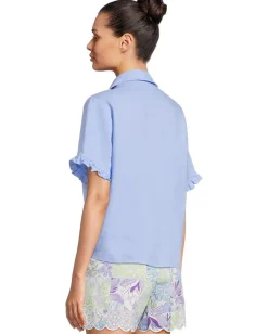 Lilly Pulitzer Carden Ruffle Top Jacaranda Blue Sale