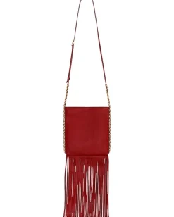 Rebecca Minkoff Carly North South Fringe Crossbody Siren Hot