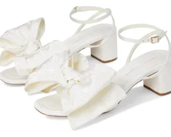 Loeffler Randall Carmen Mid Heel Bow Sandals Cream Online
