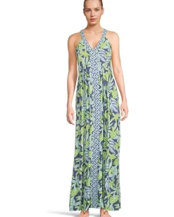 Lilly Pulitzer Carmilla Maxi Dress Sapphire Pool Tropical Tango Engineered Knit Maxi Outlet