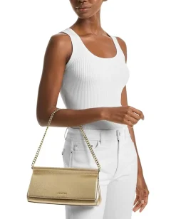 MICHAEL Michael Kors Carmine Medium East West Clutch Pale Gold Discount