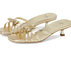 Women Kate Spade New York Carolina Metallic Leather Kitten Heel Sandals
