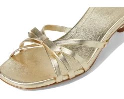 Women Kate Spade New York Carolina Metallic Leather Kitten Heel Sandals