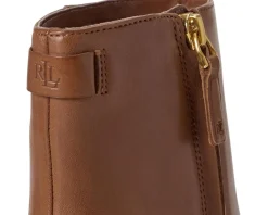 Women Lauren Ralph Lauren Cassie Burnished Leather Bootie
