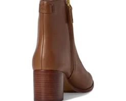 Women Lauren Ralph Lauren Cassie Burnished Leather Bootie