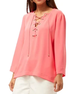 Trina Turk Catamaran Top Coral Crush New