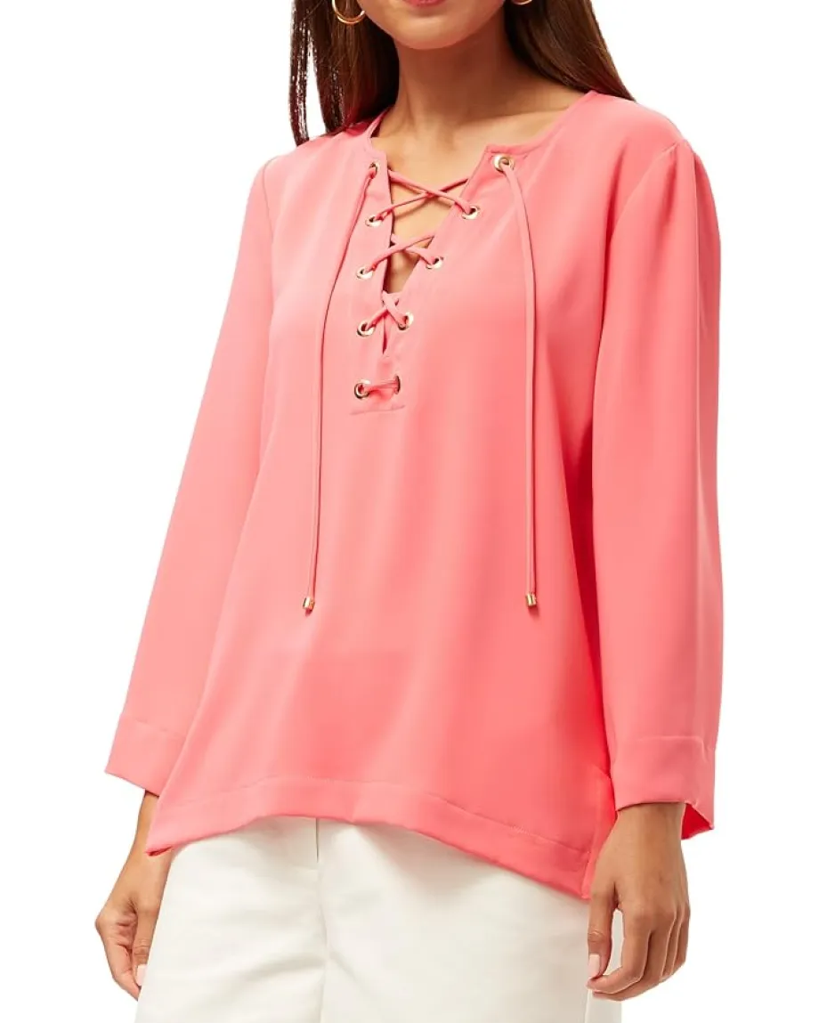 Trina Turk Catamaran Top Coral Crush New