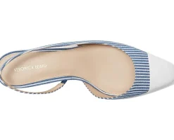 Veronica Beard Cecile Sling Blue/White Stripe Denim Online