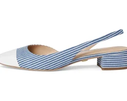 Veronica Beard Cecile Sling Blue/White Stripe Denim Online