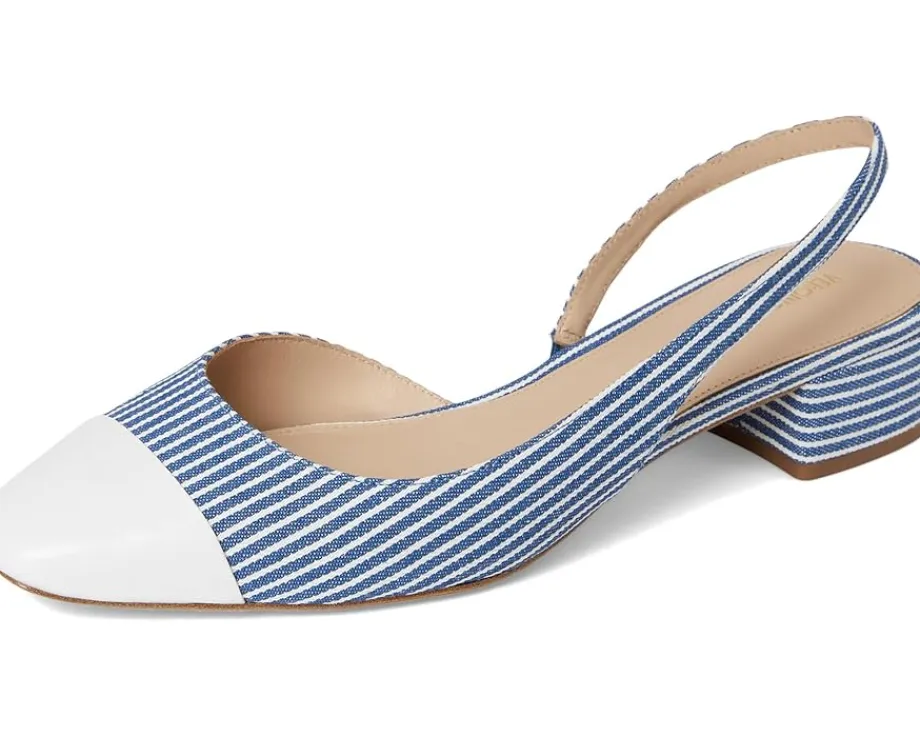 Veronica Beard Cecile Sling Blue/White Stripe Denim Online