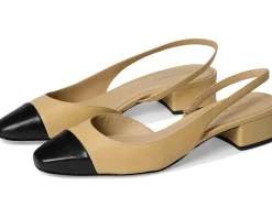 Veronica Beard Cecile Sling Wheat Beige/Black Leather Online