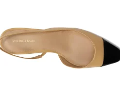 Veronica Beard Cecile Sling Wheat Beige/Black Leather Online
