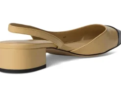 Veronica Beard Cecile Sling Wheat Beige/Black Leather Online