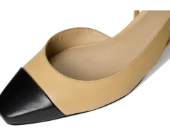 Veronica Beard Cecile Sling Wheat Beige/Black Leather Online