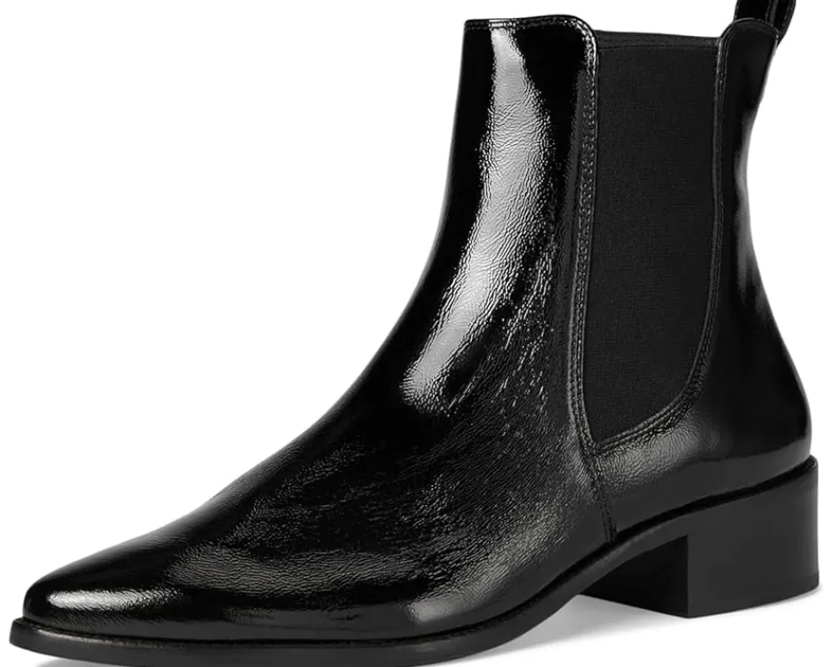 Paul Green Celina BT Black Crinkled Patent New