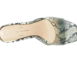Jessica Simpson Celisha Lucite High Heel Sandals Neutral Sienna Snake Online