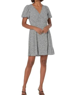 Madewell Challis Wrap Mini Dress in Tudor Floral True Black