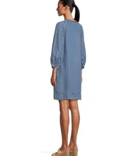 Tommy Bahama Chambray O'lei Lace-Up Dress Medium Indigo Wash Best