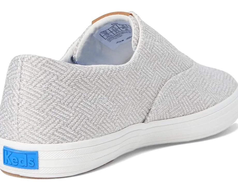 Keds Champion Round Toe Slip-On Grey Crosshatch Textile Sale