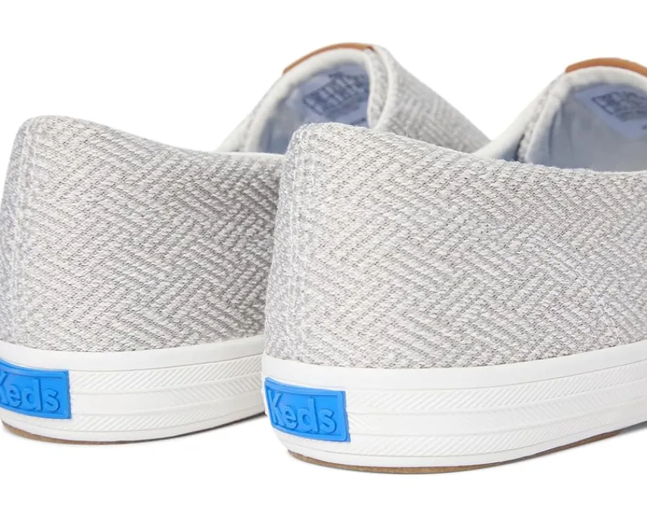 Keds Champion Round Toe Slip-On Grey Crosshatch Textile Sale
