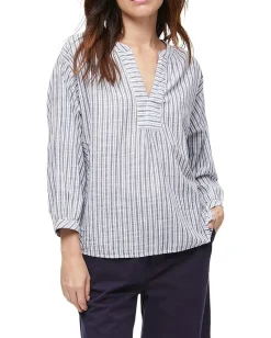 Michael Stars Charlie Popover Top Admiral Stripe