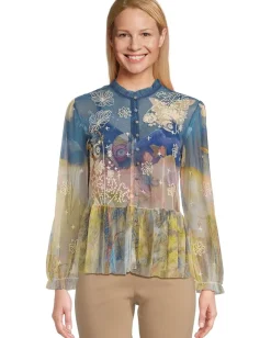 Johnny Was Charlot Mesh Blouse (slip) Aurelius Hot