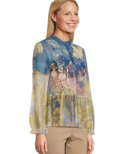 Johnny Was Charlot Mesh Blouse (slip) Aurelius Hot