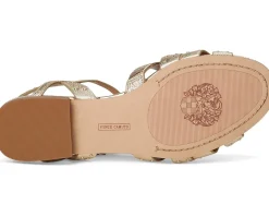 Vince Camuto Chaya Studded Gladiator Flat Sandals Egyptian Gold New