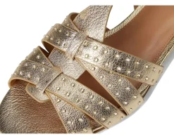 Vince Camuto Chaya Studded Gladiator Flat Sandals Egyptian Gold New