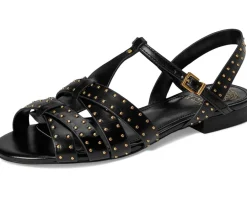 Vince Camuto Chaya Studded Gladiator Flat Sandals Black