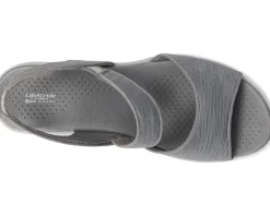 LifeStride Cheerful Strappies Graphite Waxy Fabric Online