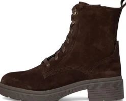 Cole Haan Cherise Lace-Up Lug Boots Dark Chocolate Suede Waterproof New