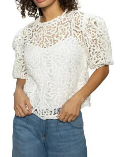 Sanctuary Cherished Lace Tee White Hot