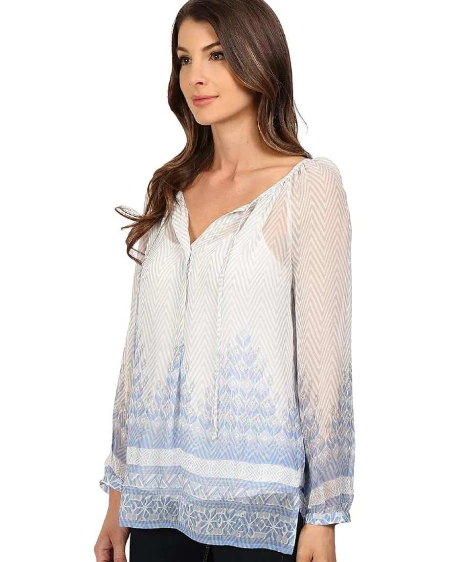 Women Lucky Brand Chevron Peasant Top