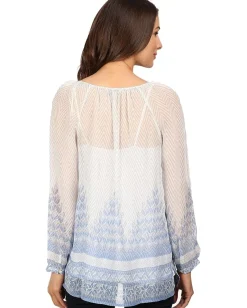 Women Lucky Brand Chevron Peasant Top