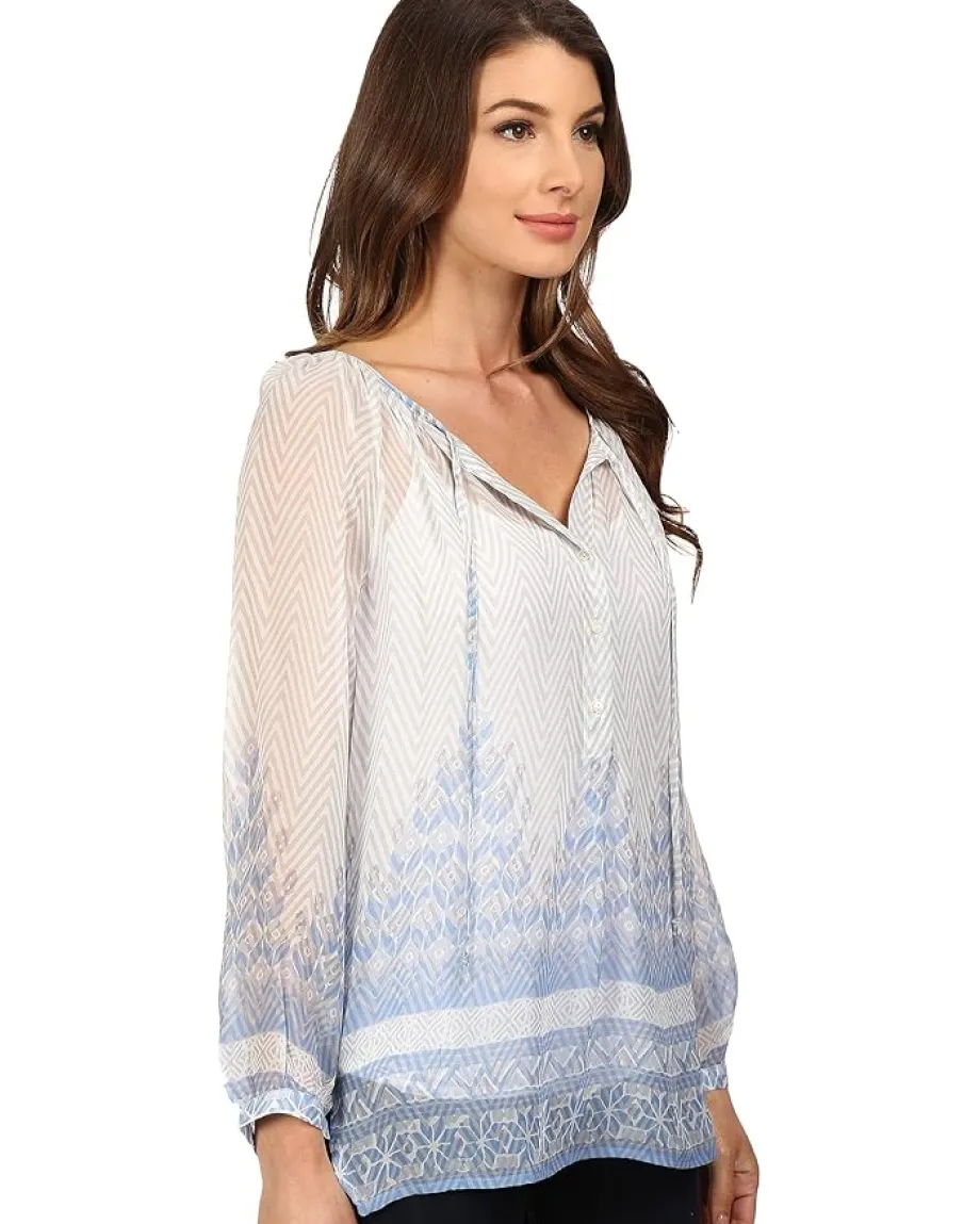 Women Lucky Brand Chevron Peasant Top