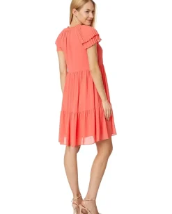 Women Vince Camuto Chiffon Pleated Sleeve Float Dress