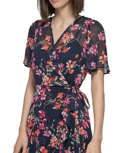 Women Calvin Klein Chiffon Print Maxi Dress