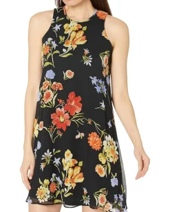 Women Calvin Klein Chiffon Print Sleeveless Shift Dress