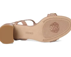 Vince Camuto Chirie Chain Link Block Heel Sandals Chai Latte