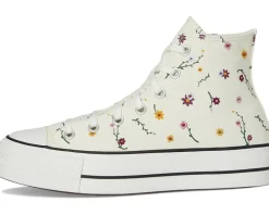 Women Converse Chuck Taylor All Star Lift Platform Embroidered Blooms