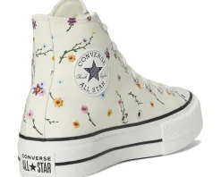 Women Converse Chuck Taylor All Star Lift Platform Embroidered Blooms