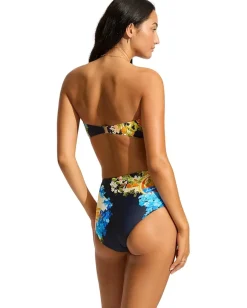 Seafolly Ciao Bella Bandeau True Navy New